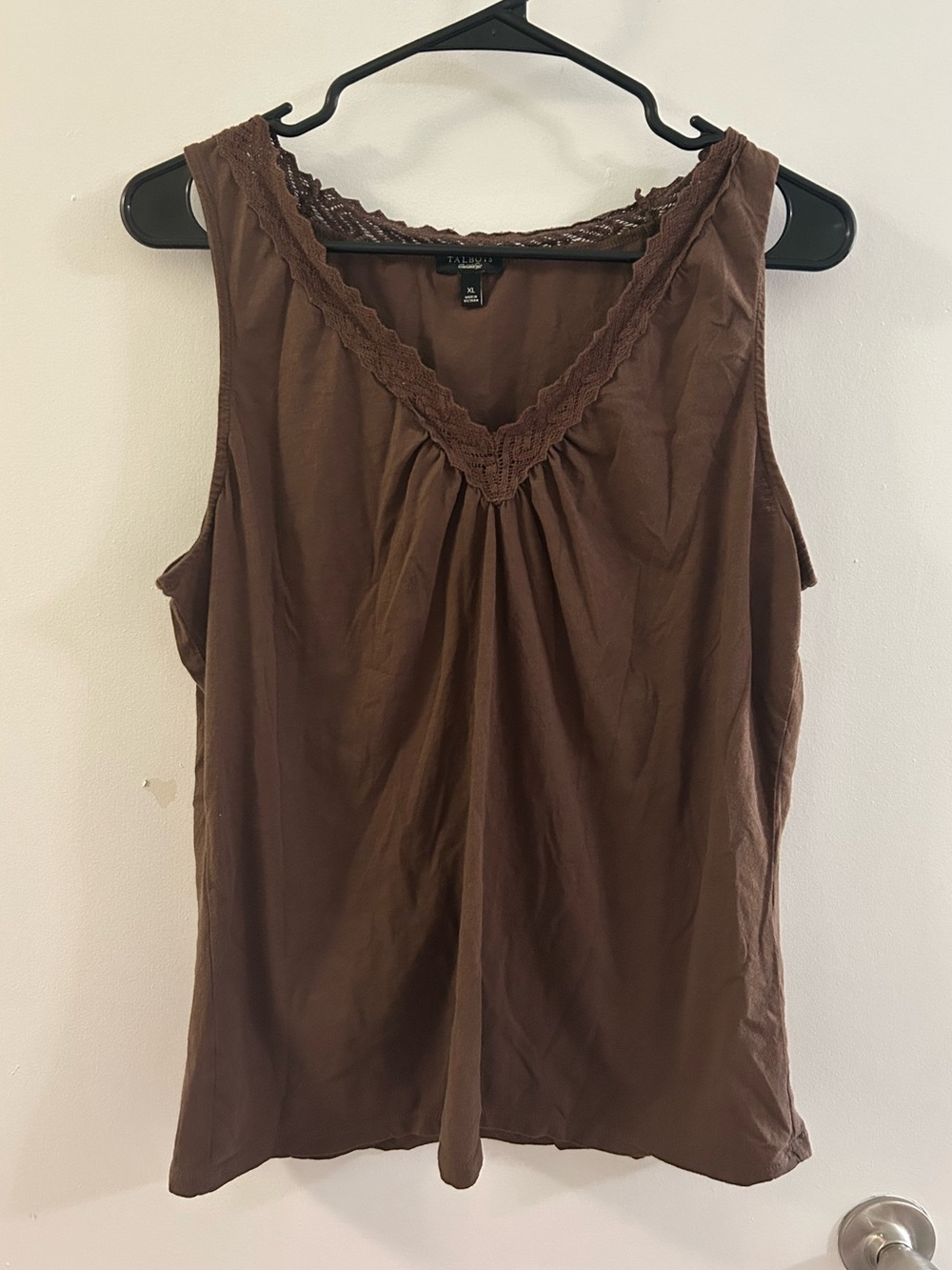 Talbots Brown Lace-Trim Sleeveless Camisole
